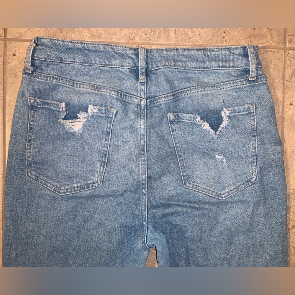 Just Black Denim Light Blue Wash Distressed Knee Design Straight Leg - Size 29 - Picture 4 of 15